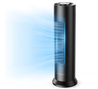 DR.PREPARE Tower Fan for Bedroom, 28 dB Quiet Cooling, 3 Speeds, Detachable Washable Bladeless Fans, 80° Oscillating Fans for Indoors, 16 Inch Portable Table Desk Fan for Home, Office