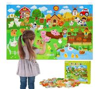 Dr.Rapeti 43x28 inch Felt Story Board Set, Animals Flannel Board, 41Pcs Felt Animals Toys, Preschool Learning Interactive Storytelling Teaching Play Activity Kits