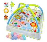 Dr.Rapeti Baby Play Mat, Baby Play Gym, Playmat & Floor Gyms, Baby Ball Kit | 32x32inches Activity Gym Mat, Play Mat with Play Arch, Thick Non Toxic Playmats, Sensory Exploration Motor Skill Development