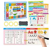 Dr.rapeti Busy Book, Activity Workbook, Preschool Montessori Busy Book with Figures, Activities Letter Tracing, Sensory Activity Book, Reusable Handwriting Workbooks with 8 Themed for 3 years+