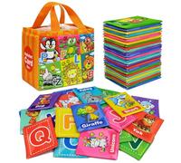 Dr.Rapeti Soft Alphabet Cards, 26pcs ABC Alphabet Cards, 26 Letters Flash Cards with Storage Bag Washable Non-Toxic Early Learning Toy Baby Bath Toy