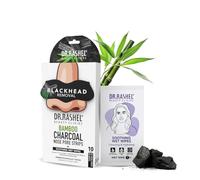 DR.RASHEL Bamboo Charcoal Nose Pore Strips | Activated Charcoal | Painless Blackhead Removal, Oil Control & Deep Dirt Cleansing | 5 Strips + 5 Wipes