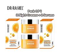 Dr. Rashel Vitamin C Series: Day & Night Creams + Serums - Eye & Face Skincare Set (Pack of 4)