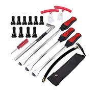 Dr.Roc Tire Spoons Lever Motorcycle Dirt Bike Lawn Mower Tire Changing Tools with Bag 1x14.5 inch 2x11 inch Tire Irons 2X Rim Protectors 1x Tire Valve Stems with Remover Tool (Black)