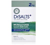 Dr SALTS Muscle Ease Epsom Salts 2kg - Soaking Therapy for Strain, Pain & Stiffness Relief with Eucalyptus, Ginger Essential Oils - Vegan, Cruelty-Free Bath