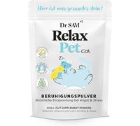 Dr. SAM Premium Anti-Stress Powder for Cats - RelaxPet as a Natural Soothing Agent for Relaxation from Anxiety & Stress - Rest During Travel and Celebrations - High Dose - 90 g
