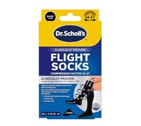 Scholl Comfortable Flight Socks - Compression Stocking for Travel - Enhances Blood Circulation - Reduces Swelling on Long Flights - Cotton Feel - Black - Size 3-6, 1 Pair