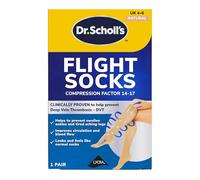Scholl Flight Socks - Clinically Proven Compression Socks for Flight Travel - Help Prevent Swollen Ankles and Deep Vein Thrombosis (DVT) - Sheer - Size 4-6, 1 Pair