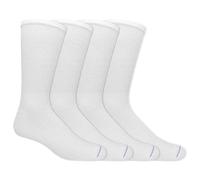 Dr. Scholl's Men's 4 Pack Diabetic and Circulatory Non Binding Ankle Socks, White, X-Large