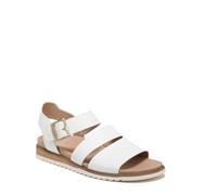 Dr. Scholl's Shoes Women's Island Glow Strappy Flat Sandal, White Smooth, 8 UK