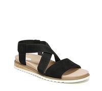 Dr. Scholl's Shoes Women's Islander Strappy Flat Sandal, Black Microfiber, 5 UK
