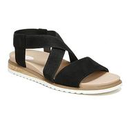 Dr. Scholl's Shoes Women's Islander Strappy Flat Sandal, Black Microfiber, 8 UK