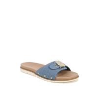 Dr. Scholl's Shoes Women's Nice Iconic Flat Sandal, Blue Denim, 6.5 UK