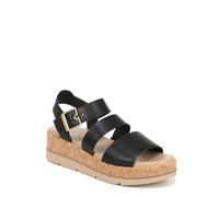 Dr. Scholl's Shoes Women's Once Twice Espadrille Platform Wedge Sandal, Black/Cork, 6 UK