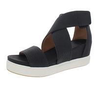 Dr. Scholl's Shoes Women's Sheena Platform Wedge Sandal, Black Smooth, 6 UK