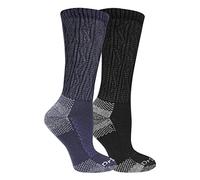 Dr. Scholl's Women's Advanced Relief 2-Pair Crew Socks Casual, Denim Black, Shoe Size: 2-8 UK (Pack of 2)