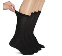 Dr. Scholl's Women's Diabetes and Circulatory Crew Socks 4 Pair Casual, Black, One Size (Pack of 4)