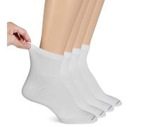 Dr. Scholl's Women's Diabetes & Circulator Socks-4 & 6 Packs-Non-Binding Moisture Management Casual, White-Ankle (4 Pairs), 7-11 UK (Pack of 4)