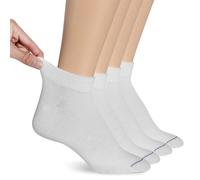 Dr. Scholl's Women's Diabetes & Circulatory Non-Binding Low Cut Socks 4 Pair Casual, Solid White, One Size (Pack of 4)