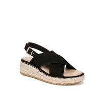 Dr. Scholl's Women's Ember Espadrille Sandal Wedge, Black Microfiber, 5 UK