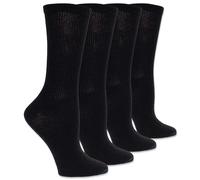 Dr. Scholl's Women's Guaranteed Comfort Diabetic and Circulatory crew 4 Pack Socks Black 4-10