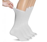 Dr. Scholl's Women's Guaranteed Comfort Diabetic and Circulatory crew 4 Pack Socks White 4-10