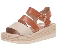 Dr. Scholl's Women's Once Twice Espadrille Platform Wedge Sandal, Honey Brown Smooth, 8 UK
