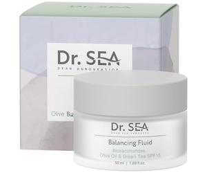 DR. SEA - Balancing Moisturizing Fluid with Olive Oil & Green Tea - For Normal to Combination Skin - Hydration, Radiance & Anti-Aging - SPF15 - 50 ml