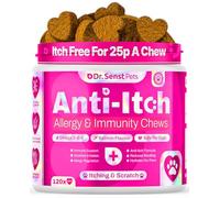 Dr Senst Itchy Dog Skin Relief Soft Chews 120x Anti Itch For Dogs Allergy Relief, Itchy Skin, Paws, Ears, | Natural Dog Antihistamine Tablets | Itch And Immunity Treats For Dogs Coat Irritation