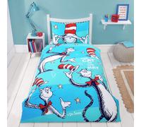Dr Seuss Cat in Hat Kids Light Blue Bedding Set - Single