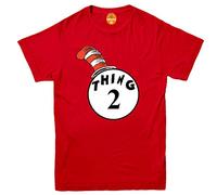 Dr Seuss Cat in The Hat T Shirt Thing 1 Thing 2 Kids Boys Girls T Shirt Crimbo Adults Tee Top, Thing 2