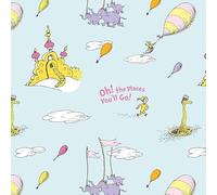 Dr Seuss-Cotton Printed Fabric 44'' Wide 100% Cotton Children's Craft Fabric Ideal for Crafts, Quilting, Sewing, Dressmaking, Bunting (Off & Way, 1 Metre Pre-Cut)