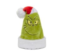 Dr. Seuss-Inspired The Grinch Xmas Bobble Hat - Adult Unisex Festive Party Beanie Cap, One Size Fits All, Green and Red Santa Design