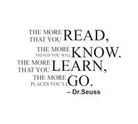 Dr Seuss Quote Motivational Wall Decal Office Vinyl Wall Sticker for Book Room Home Decor Read Learn Quotes Wall Decals Small - 35x57cm