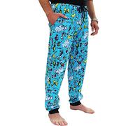 Dr. Seuss The Grinch Mens Christmas Holiday Santa Pajama Pants with Pockets, Blue, Medium