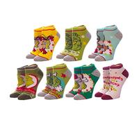 Dr. Seuss The Grinch Who Stole Christmas 7 Pair Pack Juniors/Womens Ankle Socks Shoe Size 5-10, White, One Size
