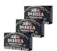 Dr Shea Organic African Black Soap Bar 100g - Acne body wash - Face cleanser - Antibacterial moisturizer - Pack Of 3