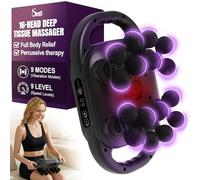 Dr. Sheen 16-Head Massage Gun Deep Tissue, 2026 Upgrade Percussion Massager with 9 Modes & 9 Intensity Levels, Red Light Feature, Portable Muscle Massager for Back, Legs, Neck, Waist & Buttocks