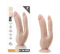 Dr. Skin 8 - Suction Cup Double Dildo (Natural)