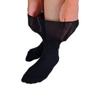 Dr.Socks Extra Wide Bamboo Oedema Socks Mens & Ladies | Socks for Swollen Feet Ankles Legs & Diabetics (4-7, Black)