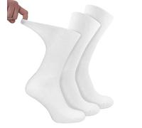Dr.Socks 3 Pairs Diabetic Sport Socks For Men Breathable Cushioned Seamless Athletic Socks (11-14, White)
