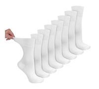 Dr.Socks 8 Pairs Ladies Bamboo Diabetic Socks Soft Top Seamless Extra Wide Non Elastic Socks (UK, Numeric, 4, 8, Regular, Regular, White)