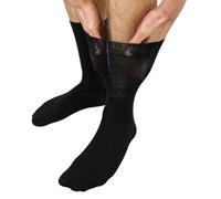 Dr.Socks Extra Wide Merino Wool Oedema Socks For Swollen Feet Soft Non Binding Mens Ladies Socks For Poor Circulation (9-11, Black)