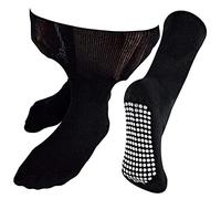 Dr.Socks Extra Wide Oedema Socks with Non Slip Grips Mens & Ladies | Bamboo Slipper Socks with Grippers for Swollen Legs Ankles & Feet (6-8, Black)