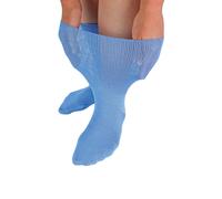 Dr.Socks Extra Wide Bamboo Oedema Socks Mens & Ladies | Socks for Swollen Feet Ankles Legs & Diabetics (9-11, Blue)