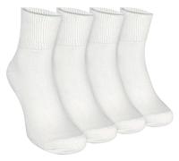 Dr.Socks Mens Bamboo Diabetic Ankle Socks Extra Wide Trainer Socks in Black & White (4-7, White)