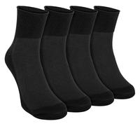 Dr.Socks Mens Bamboo Diabetic Ankle Socks Extra Wide Trainer Socks in Black & White (6-8, Black)