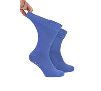 Dr.Socks Men's Extra Wide Winter Bed Socks with Grips | Non Slip Thermal Sleep Socks in Blue | Size: 6-11 Dr.Socks Blue 6-11
