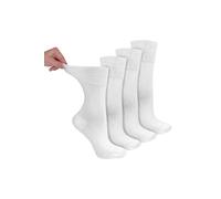 Dr.Socks Women's 4 Pack Bamboo Diabetic Socks Soft Breathable Non Binding Socks in White | Size: 4-8 Dr.Socks White 4-8