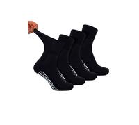 Dr.Socks Women's 4 Pack Short Bamboo Diabetic Socks With Grips & Women in Black | Size: 12-14 Dr.Socks Black 12-14